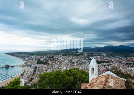 Panoramica della parte centrale della città di Blanes (Spagna, Catalogna) Foto Stock