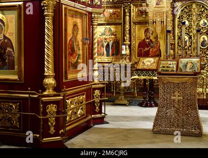 Interno Borisoglebsky monastero maschile nella città di Dmitrov, Russia Foto Stock