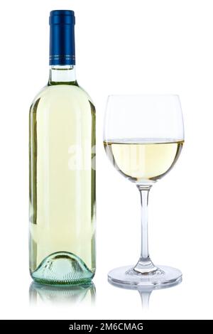 Vino bottiglia vino vetro vino bottiglia vetro vino bianco vino bianco alcool esentato esempio Foto Stock