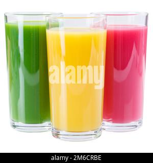 Smoothie smoothie smoothes succo di frutta esente isolato Foto Stock