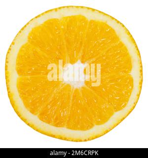 Arancia tagliata mezzo taglio taglio isolato Foto Stock