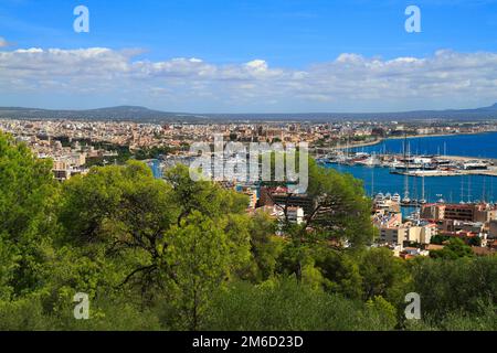 Veduta aerea di Palma di Maiorca a Maiorca, Isole Baleari, Spagna Foto Stock