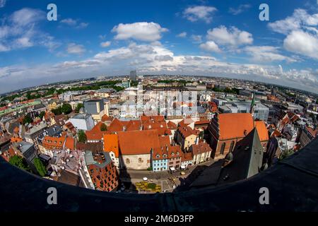 Vista della città di riga dall'alto. Foto Stock