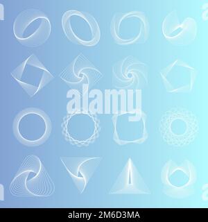 Vettore set di elementi geometrici astratti Illustrazione Vettoriale