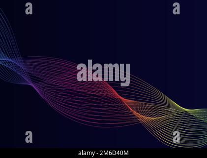 Visualizzazione dei dati vettore di pattern d'onda dinamico Illustrazione Vettoriale