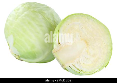 Cavolo affettato fresco cibo vegetale isolato Foto Stock