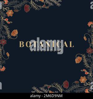 Sfondo botanico con vettore cornice floreale Illustrazione Vettoriale