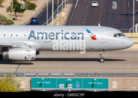 American Airlines Airbus A321 aereo Phoenix aeroporto Foto Stock