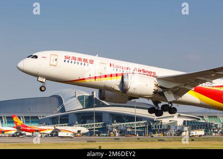 Hainan Airlines Boeing 787-8 Dreamliner aereo aeroporto di Guangzhou Foto Stock