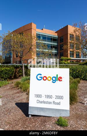 Sede centrale di Google HQ Googleplex formato verticale Mountain View Foto Stock
