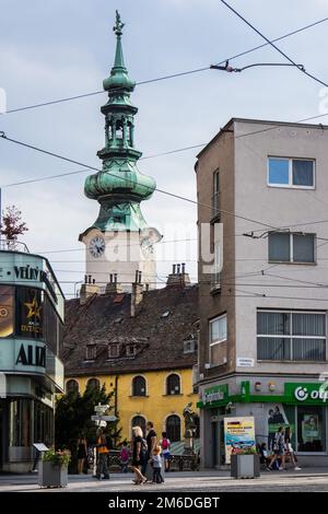 Porta di Michele nel centro di bratislava Foto Stock