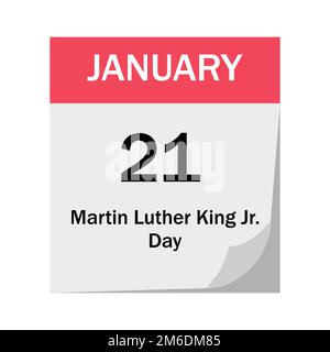 Illustrazione per calendario vettore flat design celebrare MLK Foto Stock