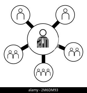 Icona vettoriale per la gestione degli affari e del lavoro di squadra Foto Stock