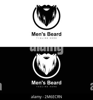 Beard Logo, Barbiere Vector, Design per l'aspetto maschile, Barbiere, capelli, Moda Illustrazione Vettoriale