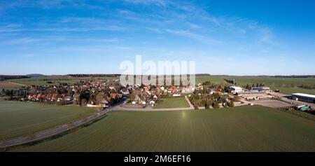 Luftbildaufnahme Siptenfelde im Harz Foto Stock