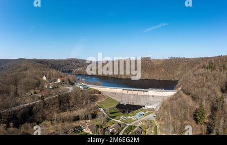 Staumauer Wendefurther Talsperre Harz Foto Stock