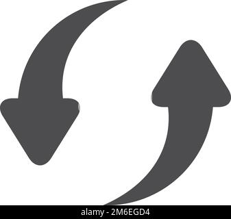 Icona Ripeti. Due frecce nere. Simbolo di sincronizzazione Illustrazione Vettoriale