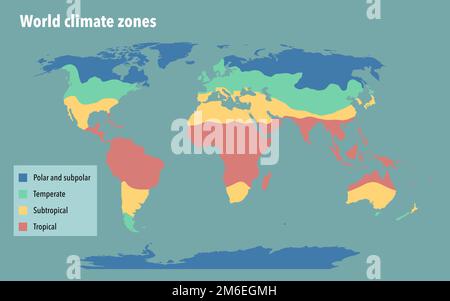 Mappa della zona climatica mondiale Foto Stock