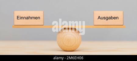 Ricavi e spese in saldo Foto Stock