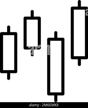 Semplice icona a forma di candela. Analisi degli investimenti. Vettore modificabile. Illustrazione Vettoriale