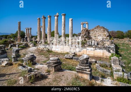 Tempio di Afrodite in Afrodisia antica città, Aydin, Turchia. Foto Stock