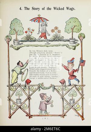 The Story of the Wicked Wags dal libro satirico ' The Political Struwelpeter ' di Harold Begbie, 1871-1929, illustrato da Francis Carruthers Gould, 1844-1925, pubblicato a Londra : Grant Richards nel 1899 Foto Stock