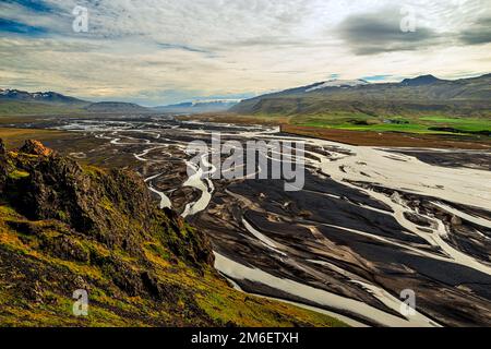 Maestoso letto di fiume in Islanda Foto Stock