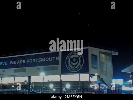 Fratton Park è la sede del Portsmouth Football Club nell'Hampshire, Regno Unito Foto Stock