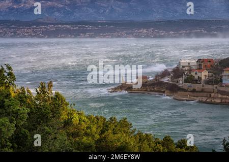 bura di novigrad Foto Stock