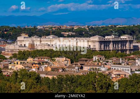 Vista panoramica dal Belvedere del Gianicolo - Roma, Italia Foto Stock