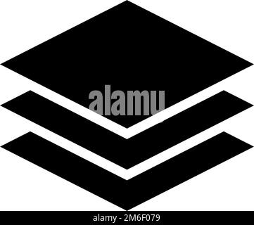 Icona della silhouette del livello. Interfaccia utente Web. Vettore modificabile. Illustrazione Vettoriale