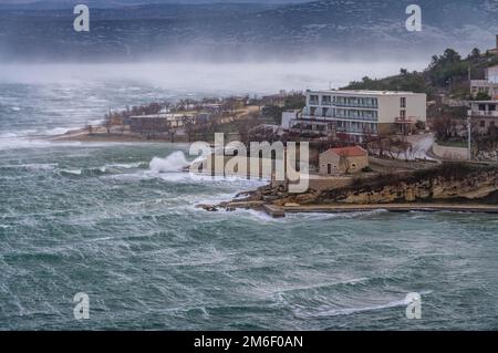 bura di novigrad Foto Stock