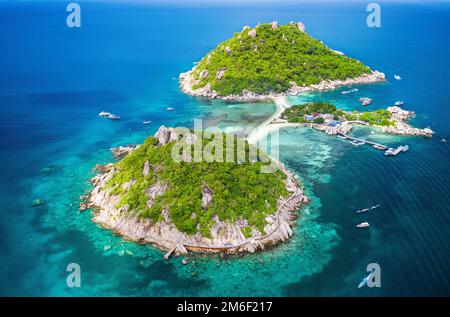 Vista aerea di Koh Nang Yuan Foto Stock