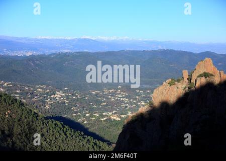 Vista dall'alto da Mont Vinaigre, Esterel, var, 83, PACA Foto Stock