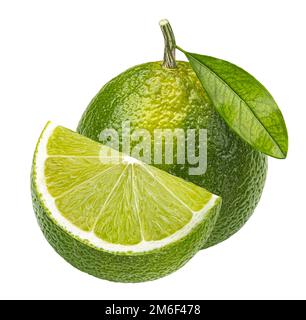 Lime agrumi isolati su sfondo bianco Foto Stock
