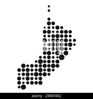 Oman Map Silhouette pixelated generative pattern Illustration Illustrazione Vettoriale