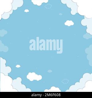 Cielo blu con nuvole motivo vettore di sfondo Illustrazione Vettoriale