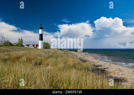 Grande Punto Sable Faro in dune, costruito nel 1867 Foto Stock