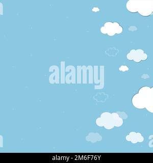Cielo blu con nuvole motivo vettore di sfondo Illustrazione Vettoriale