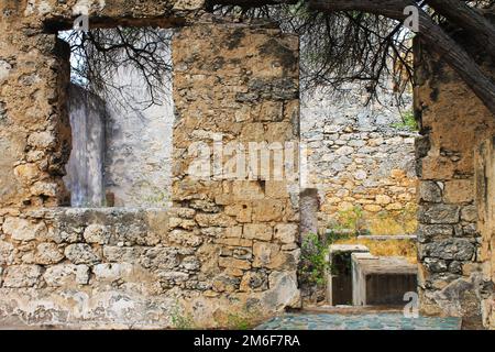 Rovine della vecchia miniera d'oro di Balashi, Aruba Foto Stock