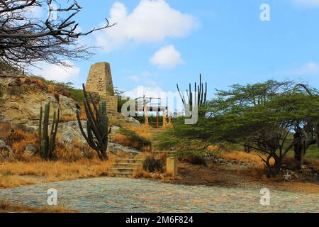 Rovine della vecchia miniera d'oro di Balashi, Aruba Foto Stock