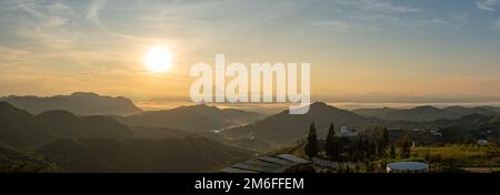 Panorama, Alba a Khao Kho, Provincia di Phetchabun, Thailandia Foto Stock