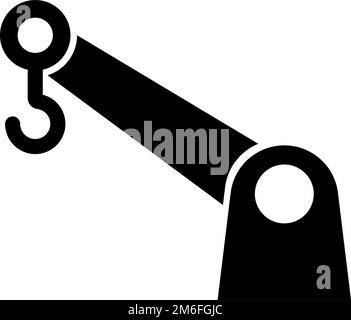 Icona della silhouette della gru. Icona di sollevamento. Vettore modificabile. Illustrazione Vettoriale