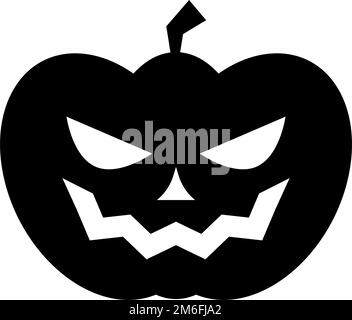 Icona della silhouette di zucca di Halloween. Vettore modificabile. Illustrazione Vettoriale