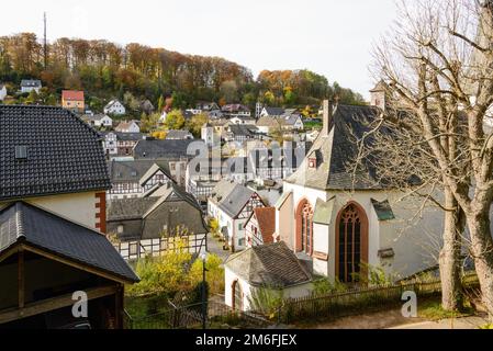 Città storica di Blankenheim nell'Eifel, Germania Foto Stock