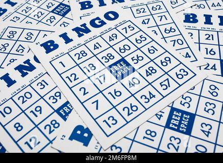 Carte da gioco Bingo. Foto Stock