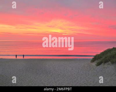 Alba, topsail, Isola, Carolina del Nord. Foto Stock