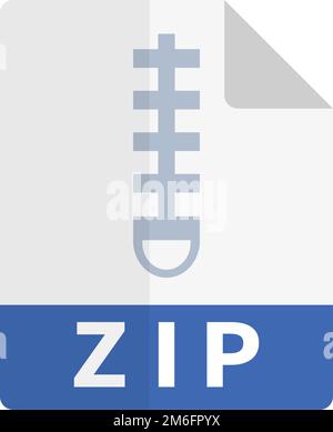 Icona del file ZIP con design piatto. Vettore modificabile. Illustrazione Vettoriale
