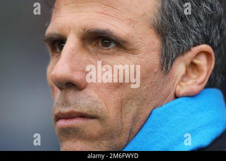 Direttore di Birmingham City, Gianfranco Zola - Birmingham City / Newcastle United, Sky Bet Championship, St Andrew's, Birmingham - 18th marzo 2017. Foto Stock