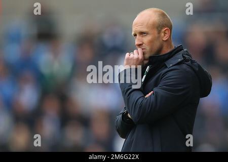 Direttore di Yeovil Town, Darren Way - Colchester United contro Yeovil Town, Sky Bet League Two, Weston Homes Community Stadium, Colchester - 6th maggio 2017. Foto Stock